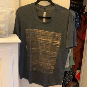 Raquel Allegra oversized t shirt size 0 gold foil
